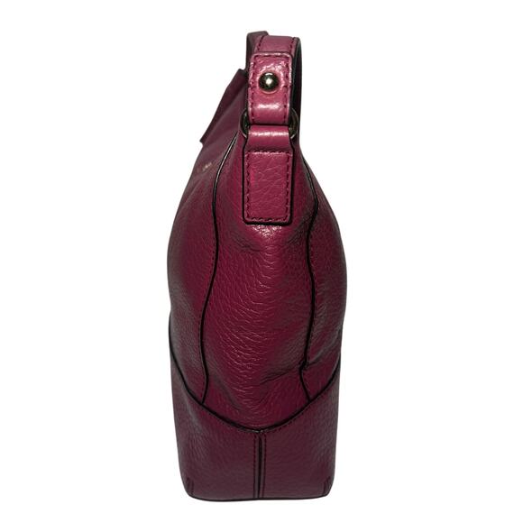 Kate Spade Wine Plum Leather Hobo Bag Quiet Luxury Everyday Elegance Tassel - Picture 5 of 7